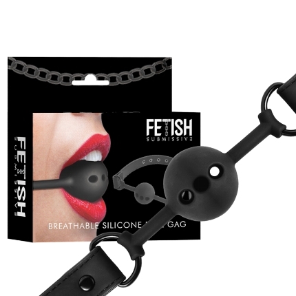 fetish submissive bondage - breathable silicone ball gag D-237016