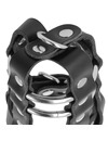 darkness - leather chastity cage with lock D-226696