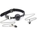 ohmama fetish - ball gag with vents and nipple clamps