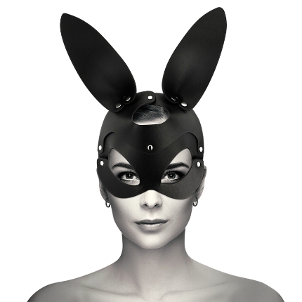 Máscara Coquette Chic Desire Couro Sintético Bunny Preto,D-226923