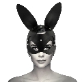 Máscara Coquette Chic Desire Couro Sintético Bunny Preto