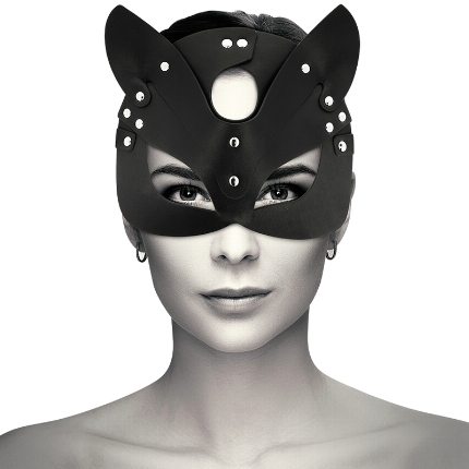 coquette chic desire - vegan leather mask with cat ears D-226924