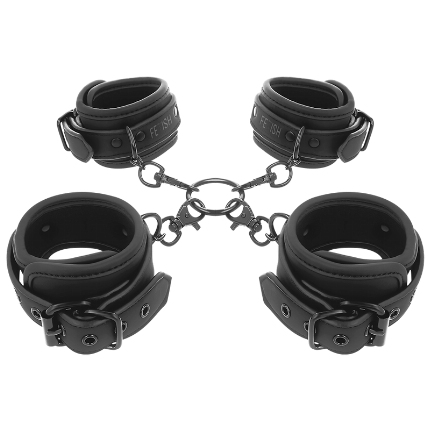 fetish submissive - set of hand and ankle handcuffs with noprene lining D-218901