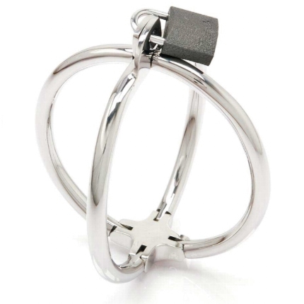 metal hard - criss cross handcuff stainless steel restraints D-224977