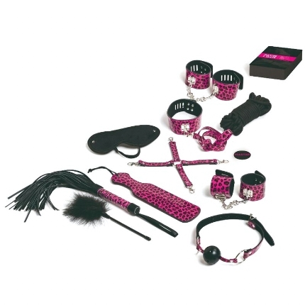 tease please - juego 13 accesorios bondage magenta