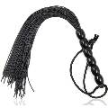 ohmama fetish ribbed silicone handle flogger 22 cm