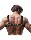 fetish submissive attitude - men's adjustable eco-leather cross chest bulldog harness D-235868