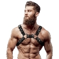 fetish submissive attitude - men's adjustable eco-leather chest bulldog harness