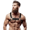 fetish submissive attitude - men's eco-leather bulldog chest harness size m/l