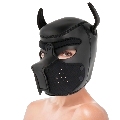 darkness - neoprene dog mask with removable muzzle l