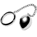 metal hard - cock ring 45mm + chain with metal ball