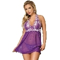 subblime - babydoll white floral laces purple s/m