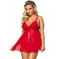 subblime - babydoll with bow and floral laces red s/m