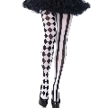 leg avenue - medias arlequin negro/blanco