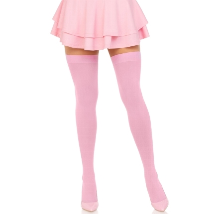 leg avenue - nylon thigh highs pink