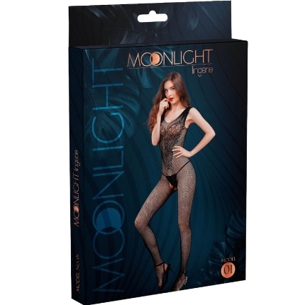 moonlight - model 1 bodystocking black one size