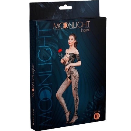 moonlight - modelo 10 bodystocking negro talla unica