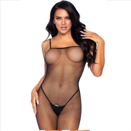 leg avenue - bodystocking fishnet with opening