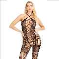 leg avenue - bodystocking cuello halter red corazones negro