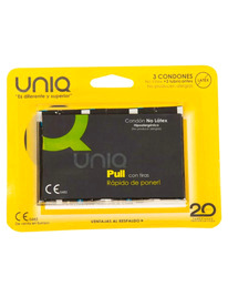 uniq - pull latex free condoms with strips 3 units