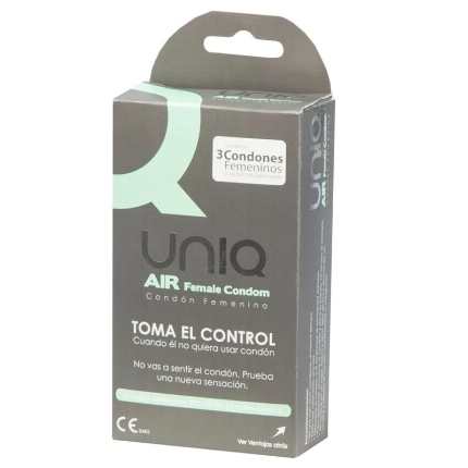 uniq - air preservativo femenino sin latex 3 unidades