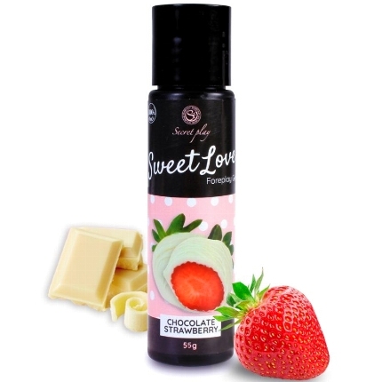 secretplay - gel sweet love fresa y chocolate blanco 60 ml