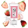 aqua travel - strawberry cream flavour waterbased lubricant - 50 ml