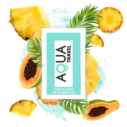 aqua travel - tropical fruits flavour waterbased lubricant 6 ml