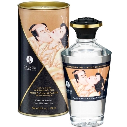 shunga - aceite masaje efecto calor sabor vanilla 100 ml