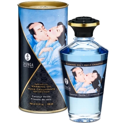 shunga - aceite masaje efecto calor sabor coco 100 ml