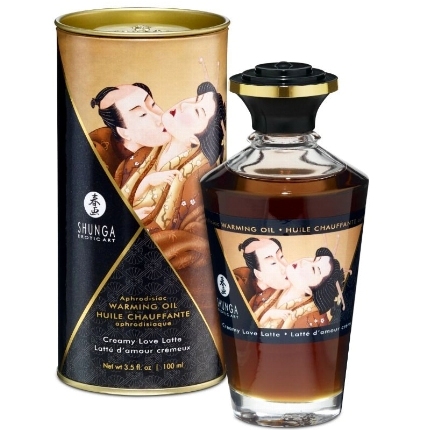 shunga - coffee flavor heat effect massage oil 100 ml