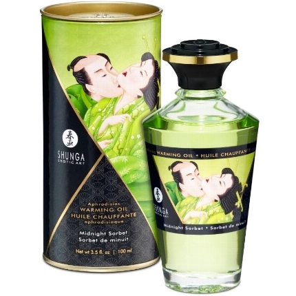 shunga - massage oil with heat effect midnight sorbt flavor 100 ml