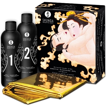 shunga - gel de masaje erotico cuerpo a cuerpo oriental melon mango