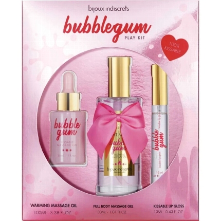 bijoux - indiscrets bubblegum play kit con aceite gel brillo de labios