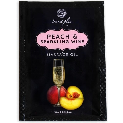 secretplay - peach sparkling wine massage oil sachet 10 ml