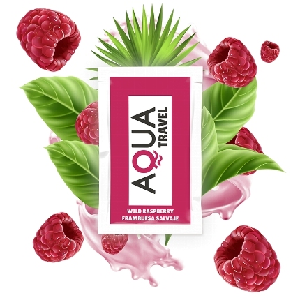 aqua travel - wild raspberry flavour waterbased lubricant 6 ml