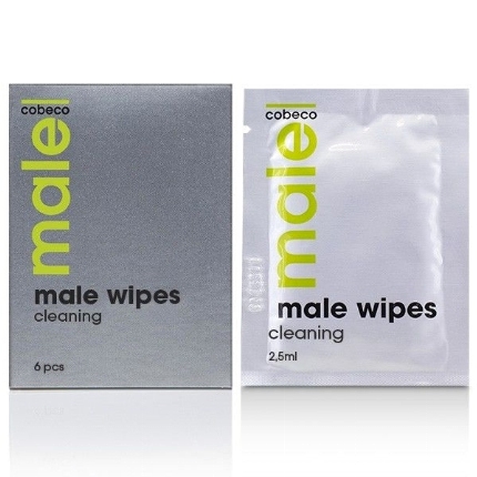 cobeco - male wipes cleaning 6 x 2.5ml