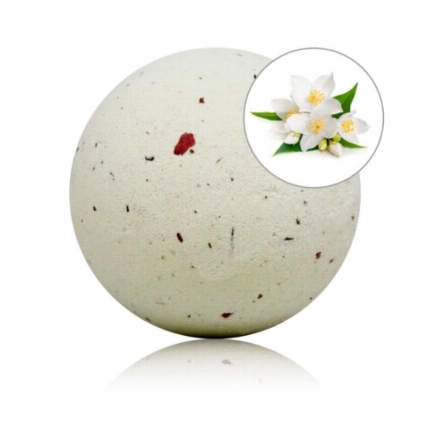 taloka - jasmine scented bath bomb with rose petals