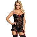 subblime - chemise garter belt with pink bows s/m