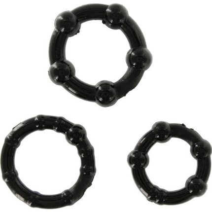 seven creations - set of three black penis rings