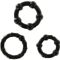 seven creations - set of three black penis rings