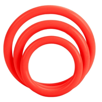 california exotics - tri-rings set red