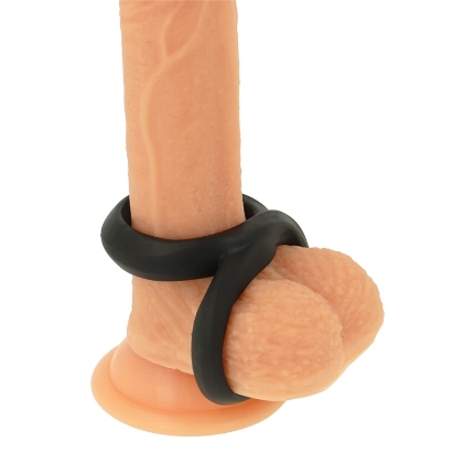 powering - super flexible and resistant penis and testicle ring pr12 black