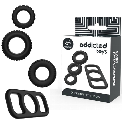 addicted toys - cock ring set 4 pieces