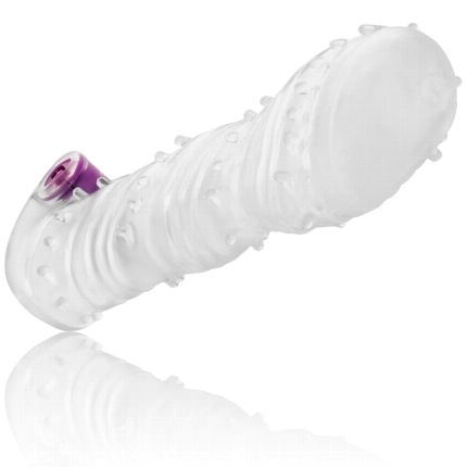 ohmama - textured penis sheath with wide tip vibrating bullet