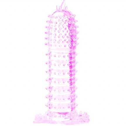 baile - funda para pene con puntos estimulantes rosa 14 cm