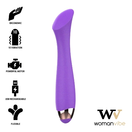 womanvibe - mandy vibrador recargable silicona punto "k"