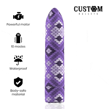 custom bullets - rechargeable snake purple magnetic bullet 10 intensities