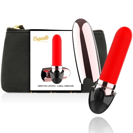 coquette toys - vibrator rechargeable lipstick black/ gold