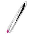 ohmama - rechargeable silver vibrator 10 modes 18.5 cm